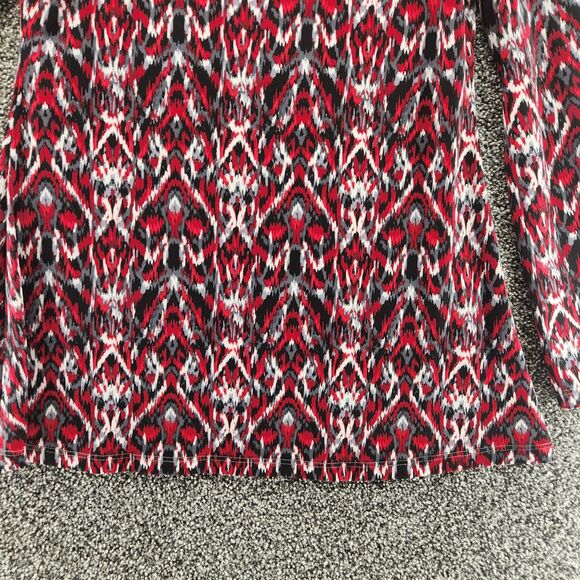 Karen Kane small red long sleeve rounded neckline blouse - Picture 2 of 8